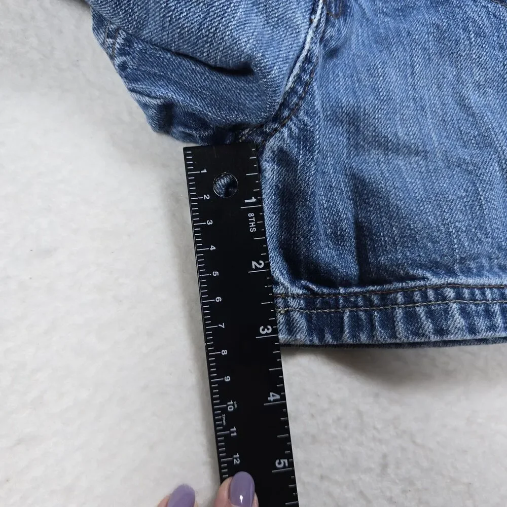 Baby Gap Carpenter Denim Jean Shorts Snap Button Close Adjustable Waist 12-18 Mo